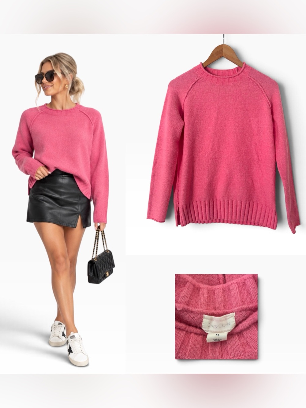 Caslon Barbie Pink Crew Neck Sweater - Size XS
